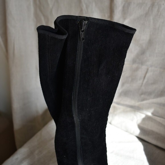 Ann Demeulemeester Black Velluto Suede Knee High Heeled Boots Sz 38 (7.5") - Picture 12 of 14